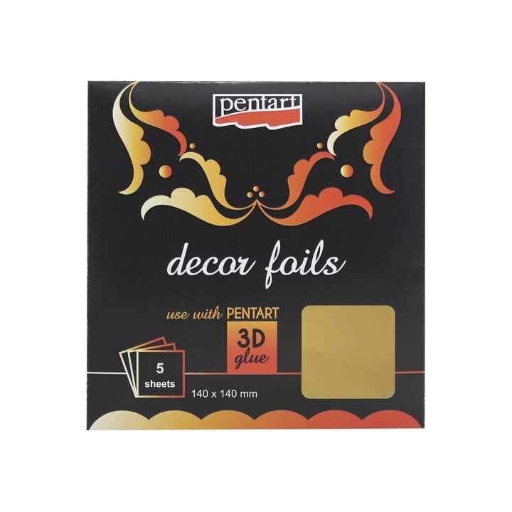 Folie decorativa, Pentacolor, 14 x 14 cm, 5 bucati