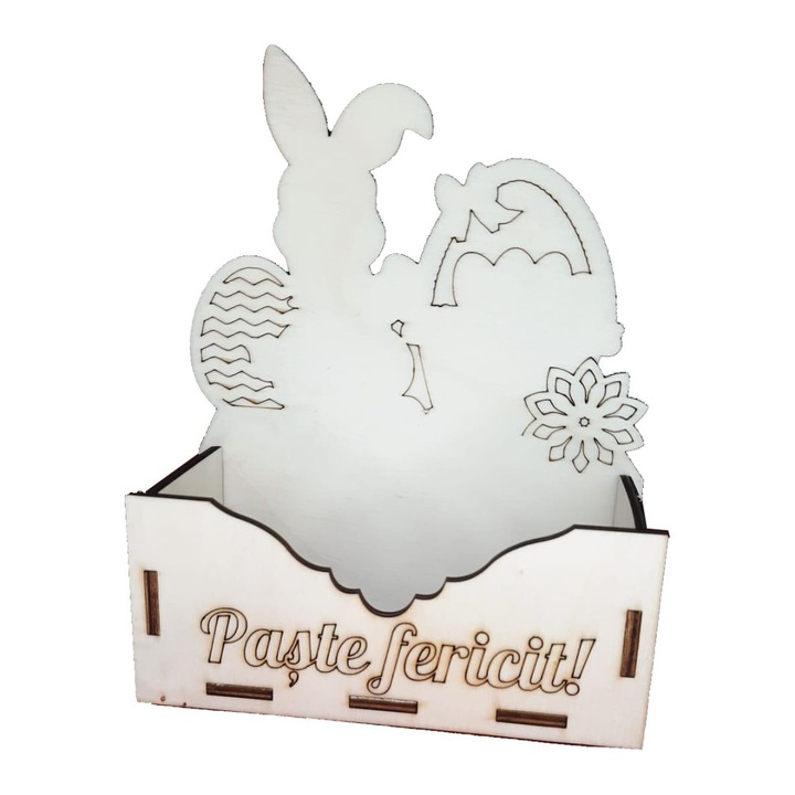 Cutie Aranjamente Florale, Lemn, Paste, 15cm, P06