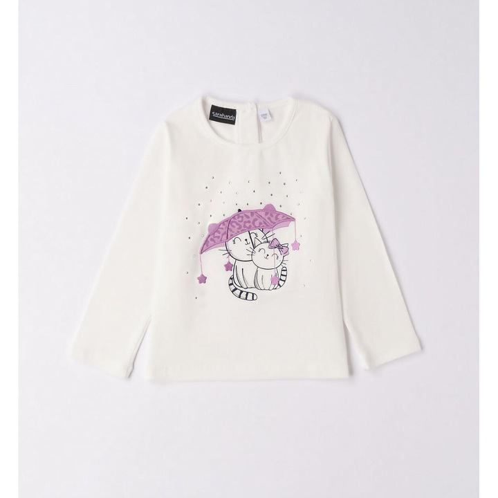 Lányok nyomott blúza, Sarabanda, 0.7236, fehér/lila, Fehér/Mályvaszín