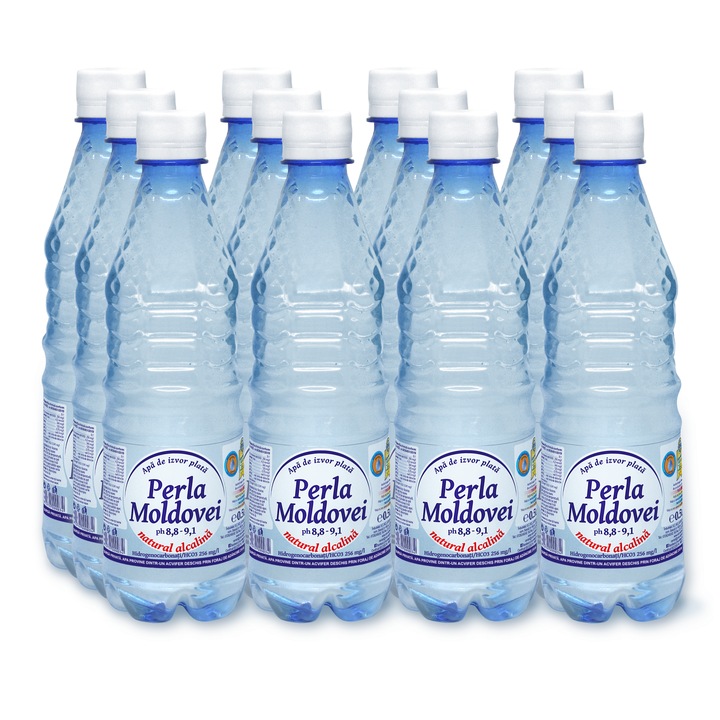 Bax 12 x Apa natural alcalina Perla Moldovei 0, 5l, pH 8, 8 - 9, 1