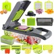 Tocator de legume manual, 16in1, Gri/Verde