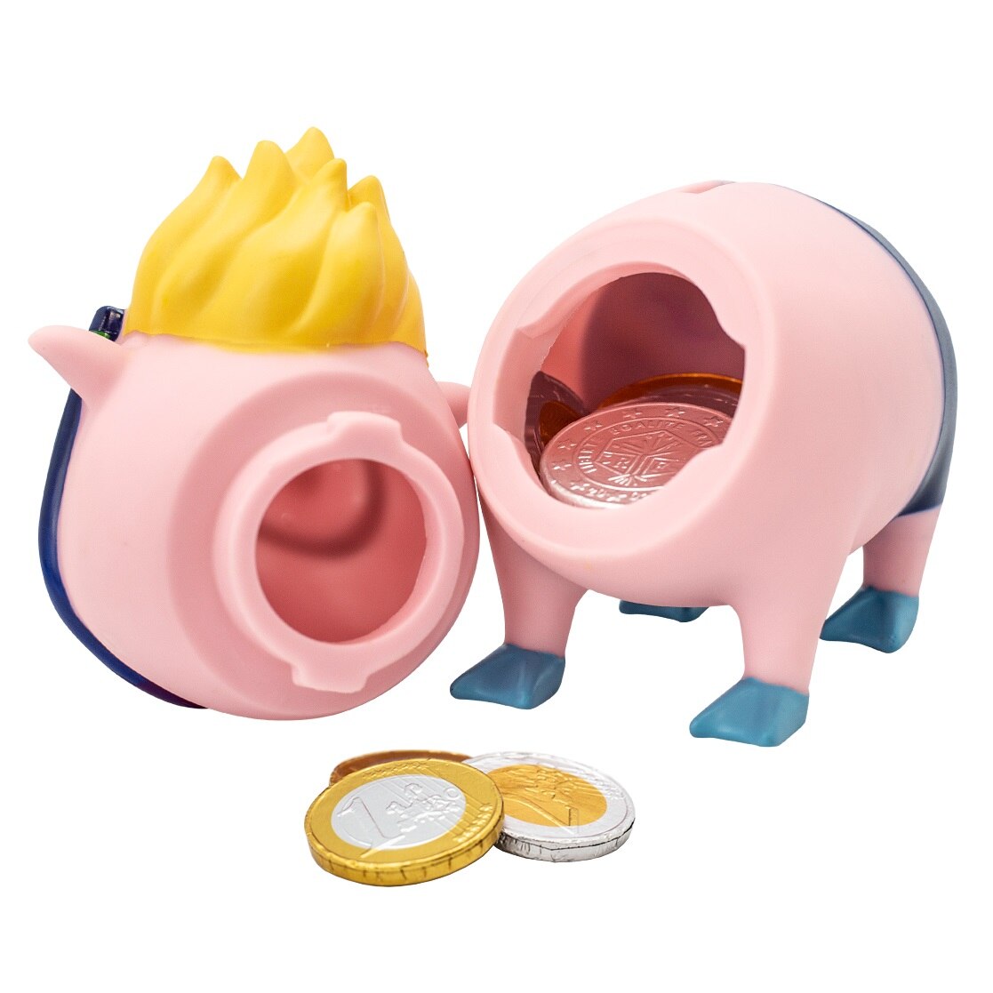 LiLaLu 9000 Biggys - Salvadanaio a forma di unicorno, testa girevole, in PVC, 16,5 cm