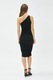KOTON, Rochie bodycon cu decolteu pe un umar, Negru, L