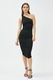 KOTON, Rochie bodycon cu decolteu pe un umar, Negru, L