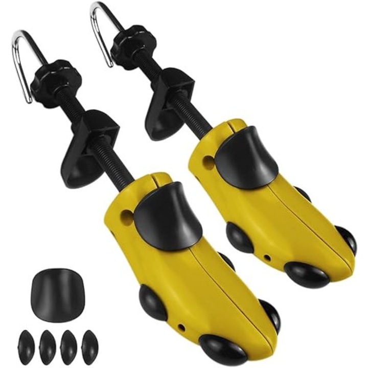 Set de 2 Sanuri pentru largit si alungit pantofi/adidasi, marime 43-47, unisex, material ABS galben