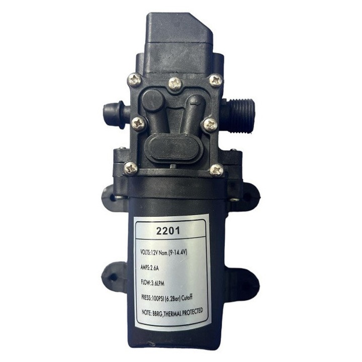 Pompa de presiune cu filet, 12V, 6.2 Bar, 100 Psi, 3.6L/min, autoamorsare