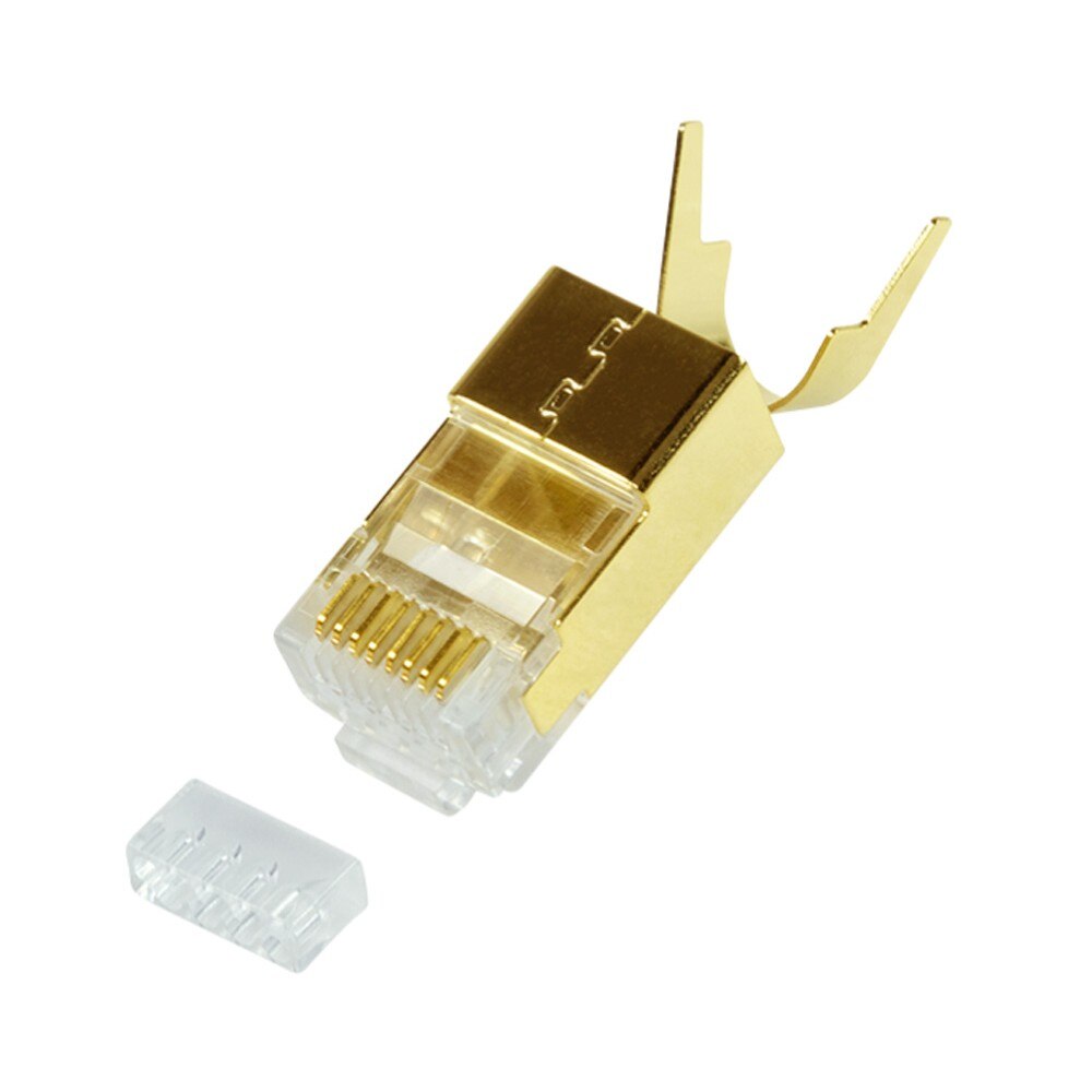 Pachet 10 mufe modulare aurii RJ45 FTP CAT.8.1 / CAT.6A Logilink IWP ...