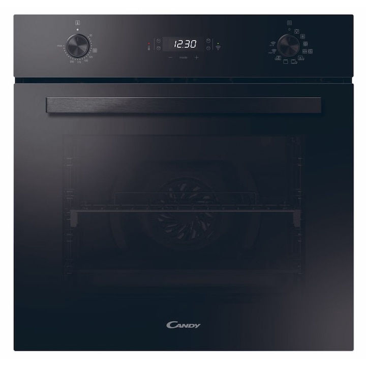 Фурна за вграждане Candy FMBC A825S E0, Електрическа, 70 л, Steam, WiFi/ hOn app свързаност, Сензорен дисплей, Soft close, Клас A+, Черен