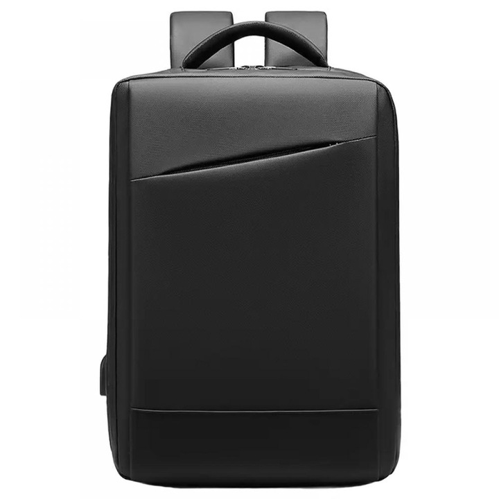 Rucsac pentru laptop 15.6 inch, MingLu, capacitate 20-39L, port USB, impermeabil, antifurt, unisex, dimensiuni 300 x 130 x 430 mm, negru