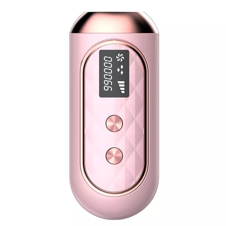 IPL epilátor, tartós szőrtelenítés fájdalom nélkül, 999 999 impulzus, IPL technológia, 5 intenzitási fokozat, férfiaknak és nőknek, Érzékelő bőr, arc, test, hónalj és lágyék, rózsaszín