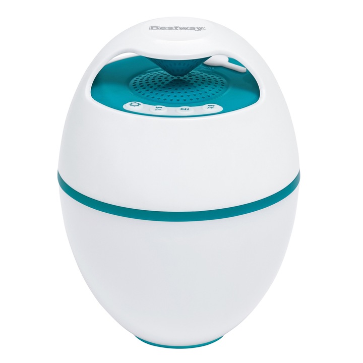 Boxa plutitoare cu bluetooth si LED Music Wave Bestway, baterie 2500mAH baterie litiu 3.7V, lumina LED cu 4 culori, rezistenta la apa (IP67)