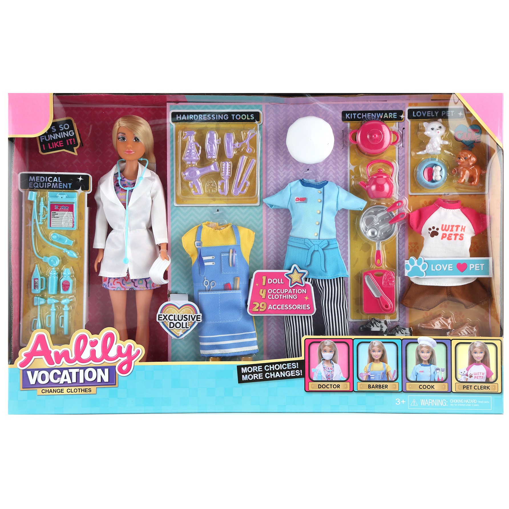 Set papusa Mappy 29 cm, cu accesorii si halat doctor