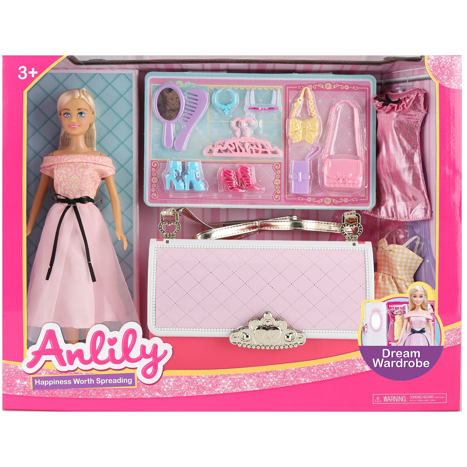 Set papusa Mappy 29 cm, cu gentuta si accesorii