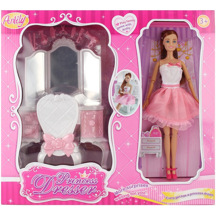 Mappy babakészlet, 29 cm, tükörasztallal és kiegészítőkkel