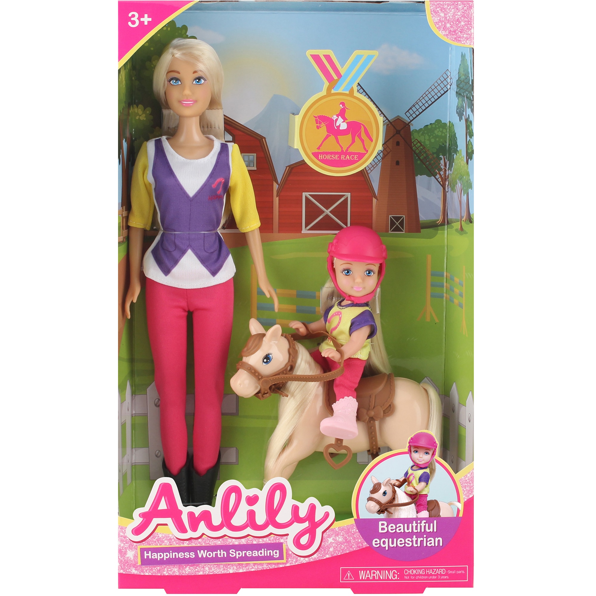 Set 2 papusi Mappy 29 cm, cu calut