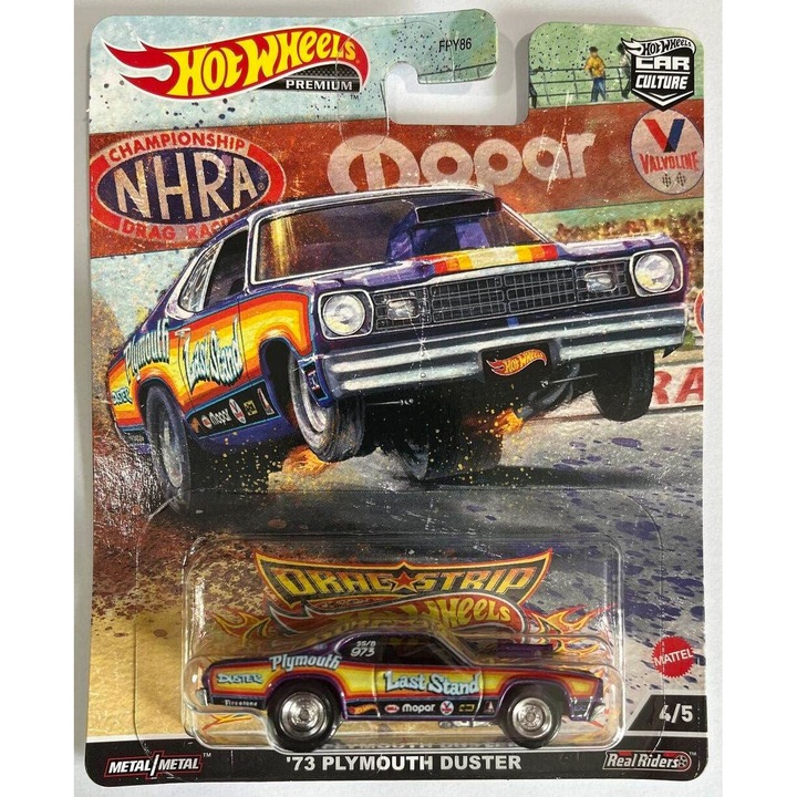Masinuta Hot Wheels Premium, Drag Strip, 73 Plymouth Duster, Mov, 1:64