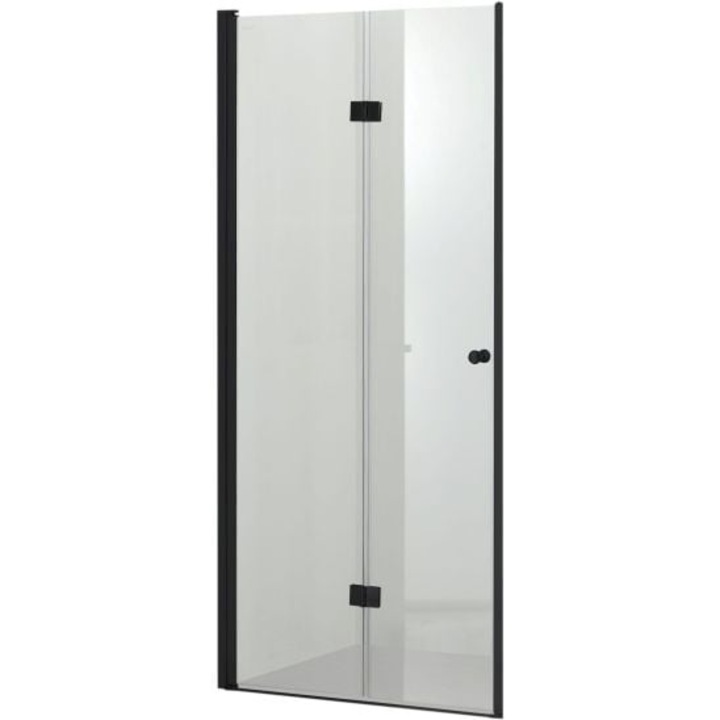 Usa Dus Pentru Nisa Plianta Form&style Modena 90x195 Cm Profil Negru Mat Sticla Transparenta