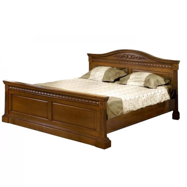 Pat lemn masiv 1600, insertii sculptate, 1880x2120mm - Venetia