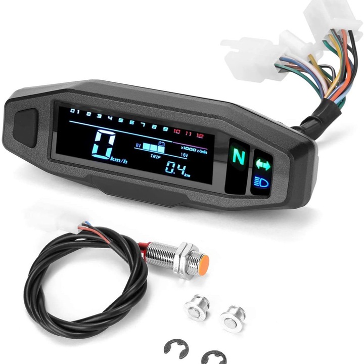Chigoods univerzális mini digitális LCD motorkerékpár sebességmérő digitális sebességmérő