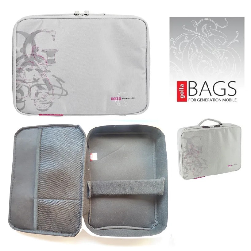 Geanta Golla cu protectie pentru tableta sau laptop de 10, 2 inch gri deschis