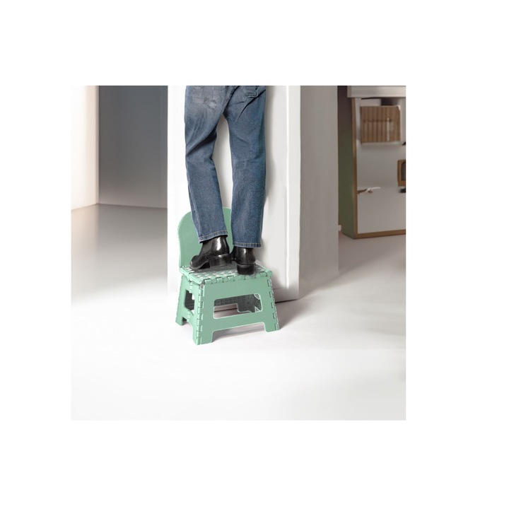 Сгъваема седалка, ментово зелена, 32x25x40см