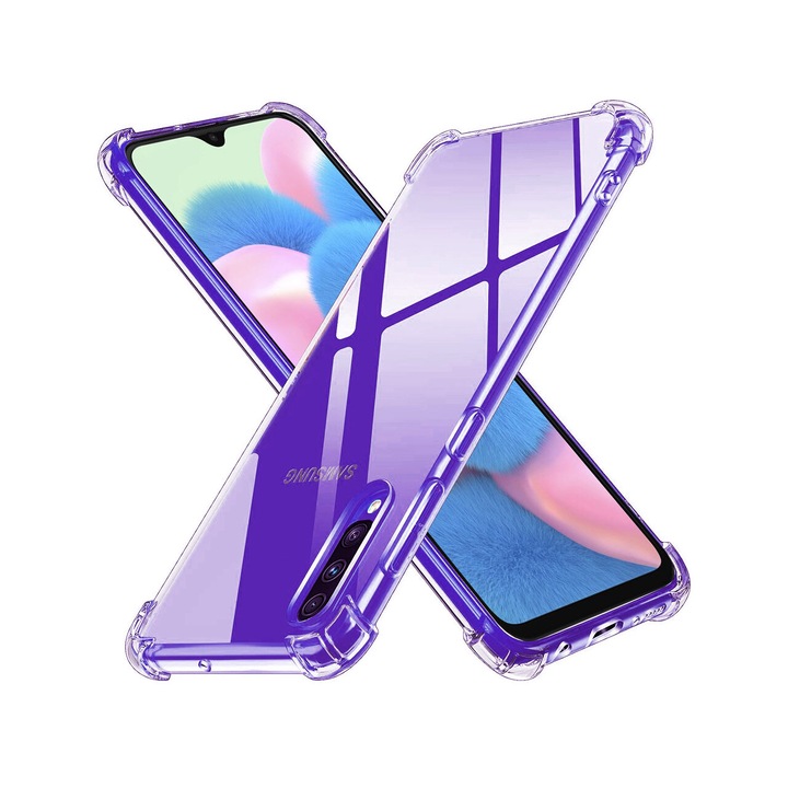 Techsuit ütésálló szilikon átlátszó tok, Samsung Galaxy A30s / A50 / A50s készülékekhez