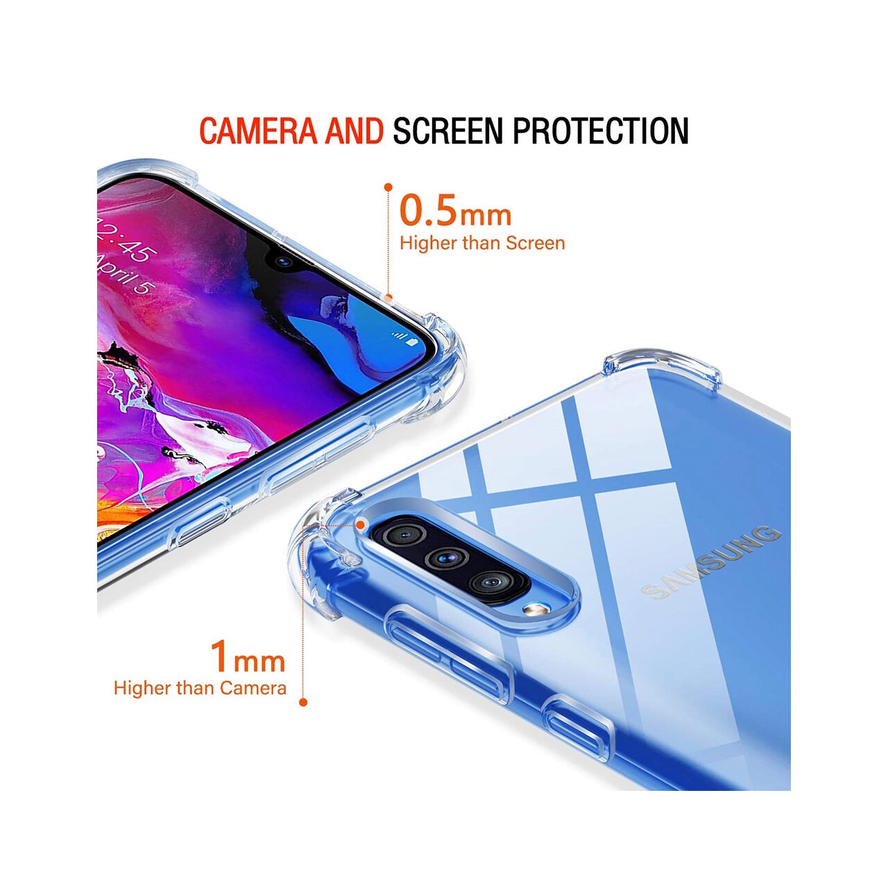 Husa pentru Samsung Galaxy A50s A507 / A30s A307 / A50 A505, Techsuit, Shockproof Clear, Transparenta