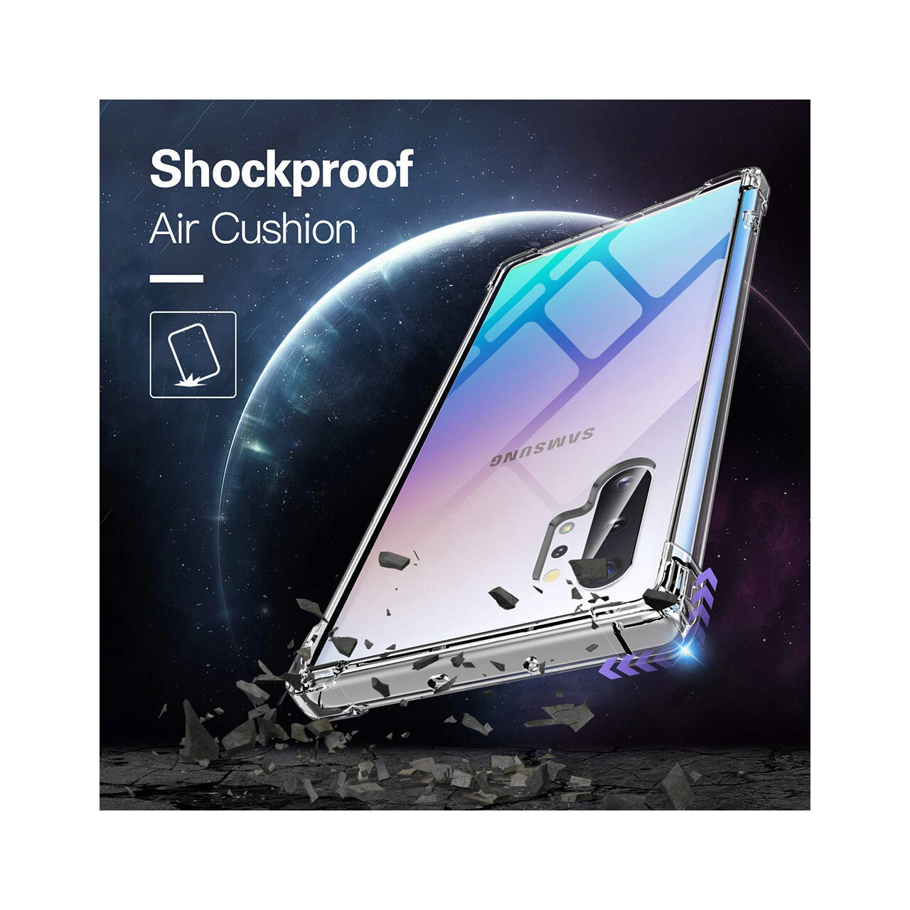 Husa pentru Samsung Galaxy Note 10 Plus 4G / Note 10 Plus 5G - Techsuit Shockproof Clear Silicone - Clear