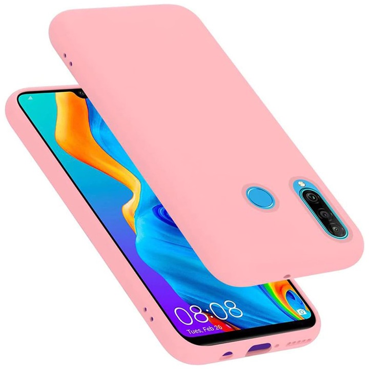 Huawei P30 lite Silicone Soft Daden tok, ultravékony, fokozott védelem, mikroszálas belső, rózsaszín