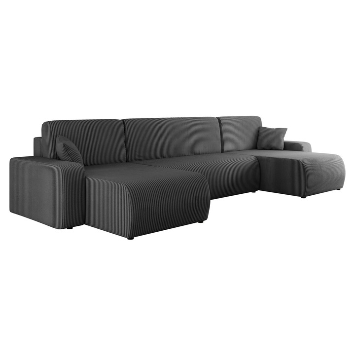 Coltar cu functie de dormit Easton U Reiat, MIRJAN24, gri inchis, 145x312x82