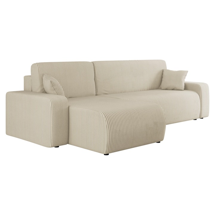 Coltar cu functie de dormit Easton L Reiat, MIRJAN24, bej, 145x244x82