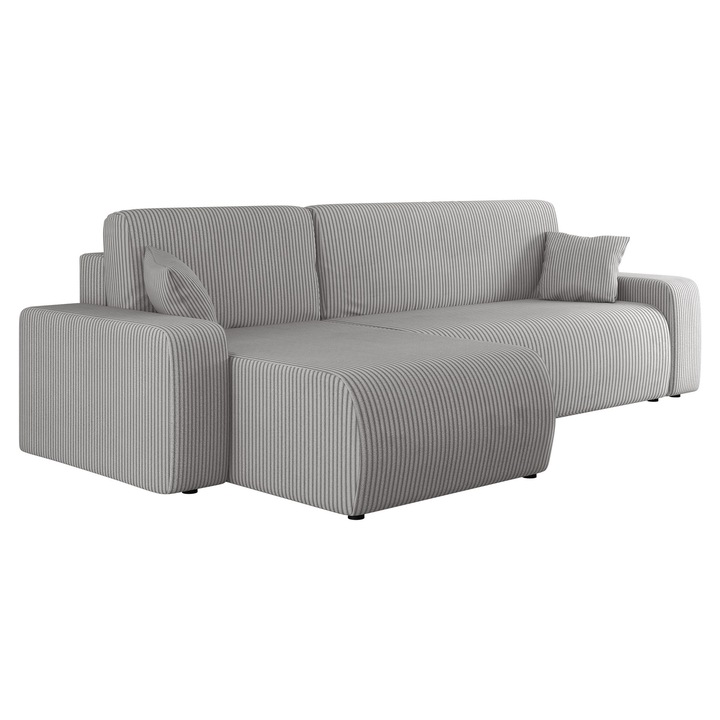 Coltar cu functie de dormit Easton L Reiat, MIRJAN24, gri, 145x244x82