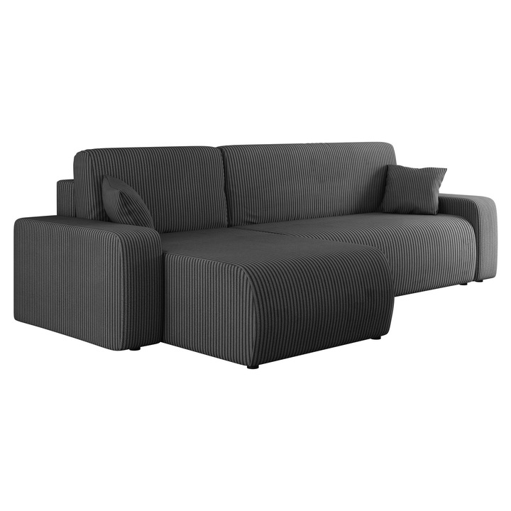 Coltar cu functie de dormit Easton L Reiat, MIRJAN24, gri inchis, 145x244x82