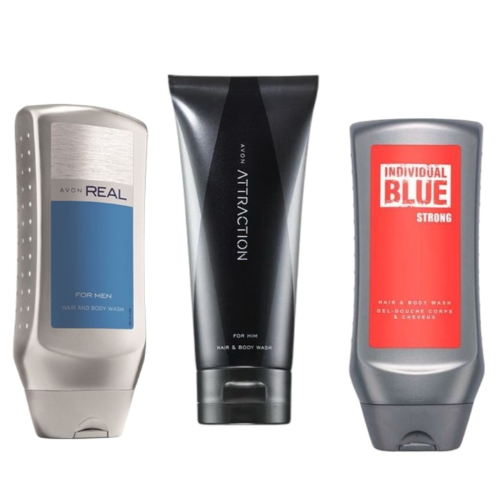 Set 3 geluri de dus parfumate pentru barbati, Avon, 700 ml