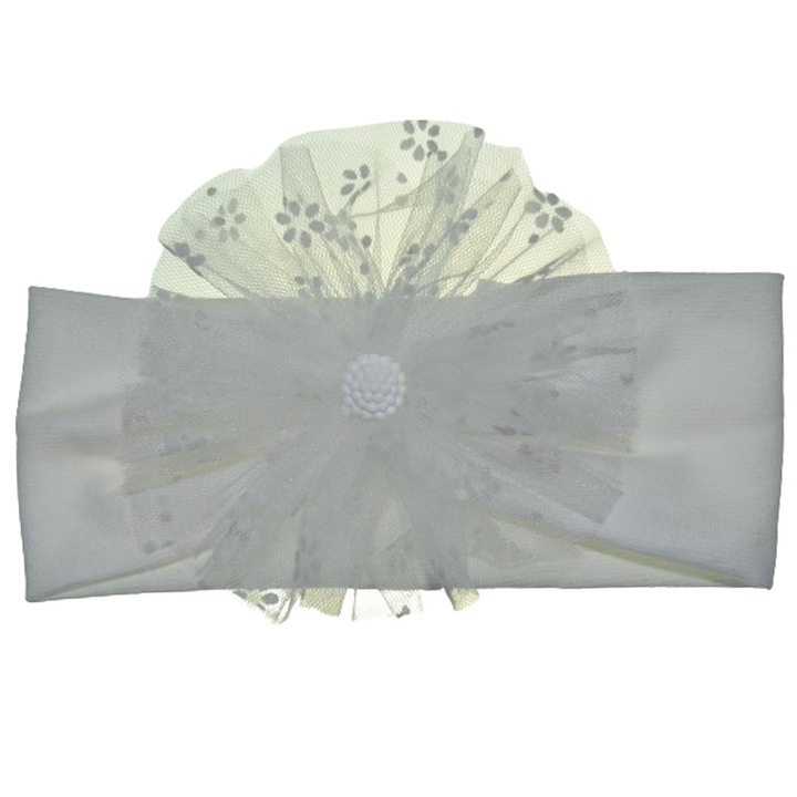 Лента за глава за момиче Little Dwarf MP311023AA, Бяла 34 CM Стандартна