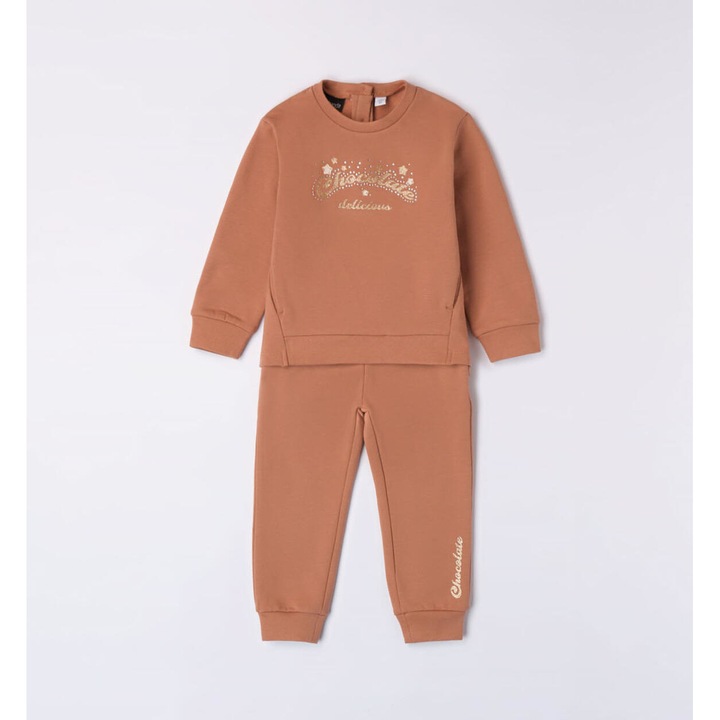 Nyomással ellátott tréningruha lányoknak, Sarabanda, 0.7202, Barna