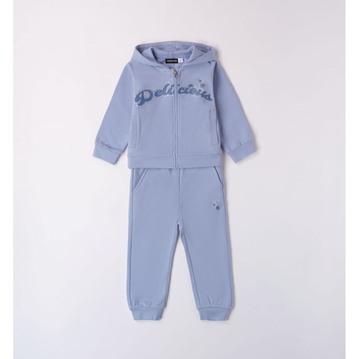 Lányoknak nyomtatott tréningruha, Sarabanda, 0.7200, Kék, 92-98 cm