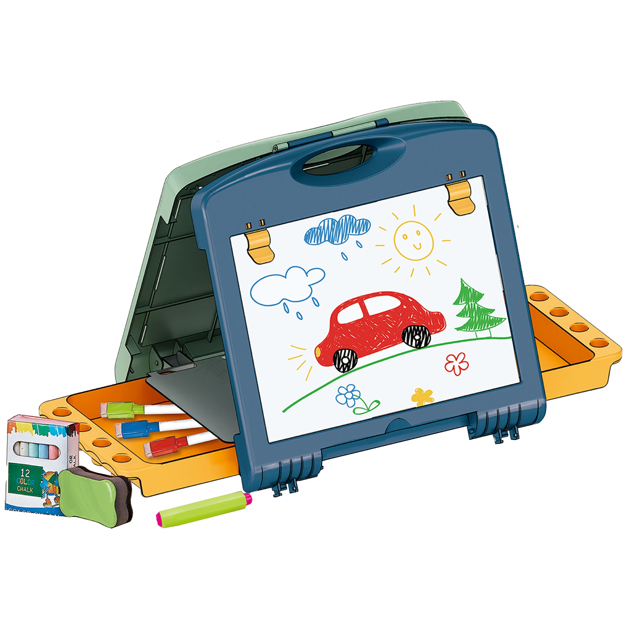 Tabla multifunctionala Mappy Painter, cu accesorii, bleumarin / orange