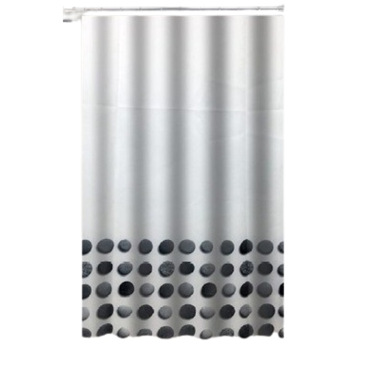 Perdea dus 180 x 200 cm, alb cu negru