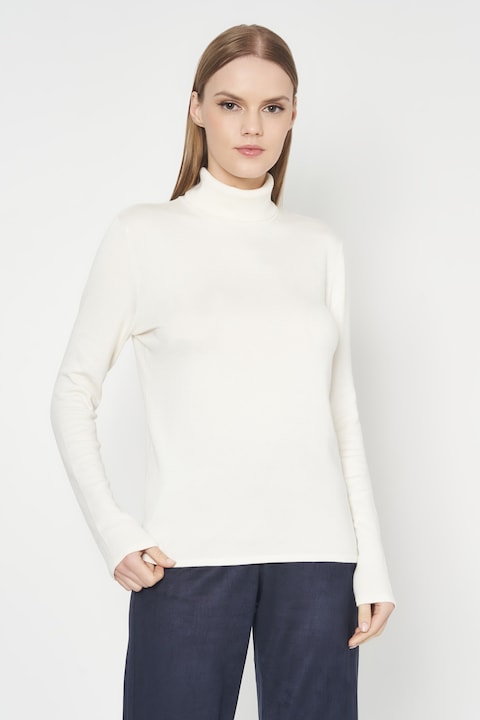 Pulover dama, S.Oliver, Viscoza, Alb, 44 EU