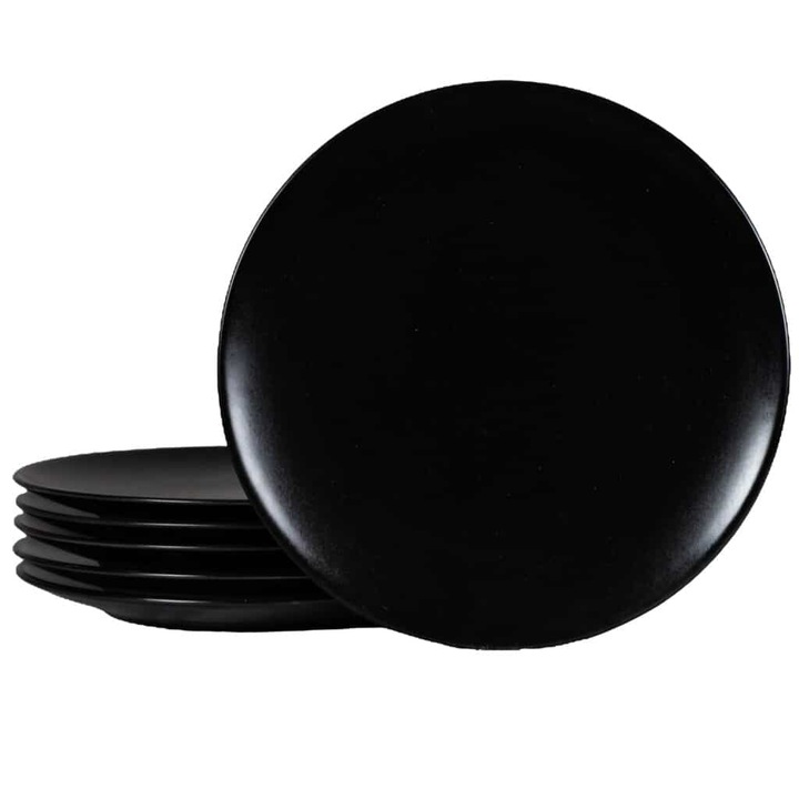 Комплект 6 десертни чинии, 20 см, Cesiro, Matt Black