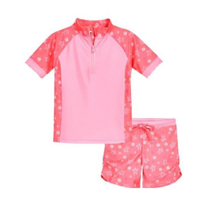 Детски бански с uv защита, Playshoes, Hawaii, момичета, корал, 98-104