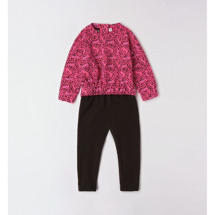 Blúz és harisnya szett lányoknak, Sarabanda, 0.7203, rózsaszín/fekete, 92-98 cm