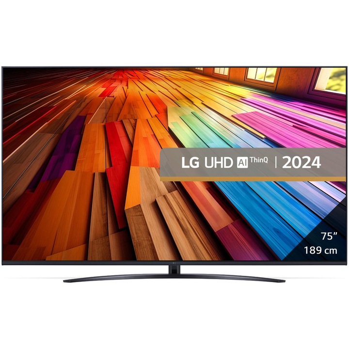 Televizor LG LED 75UT81003LA, 189 cm, Smart, 4K Ultra HD, Clasa F (Model 2024)
