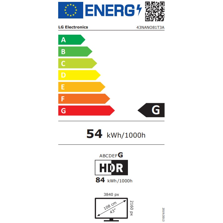 Televizor LG NanoCell 43NANO81T3A, 108 cm, Smart, 4K Ultra HD, Clasa G