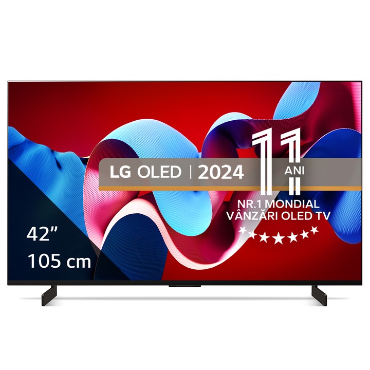 Televizor LG OLED evo 42C41LA, 105 cm, Smart, 4K Ultra HD, 100 Hz, Clasa G (Model 2024)