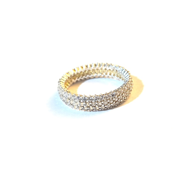 Inel dama cu cristale, Argint 925, Marimea 20