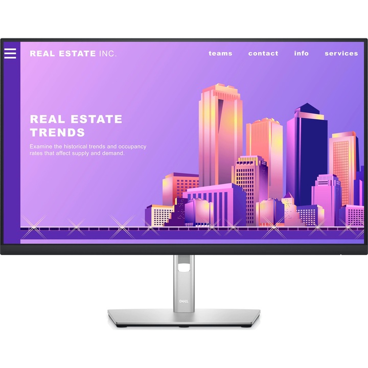 Monitor, Dell, széles, 1920x1080p, 27 hüvelykes, 1xHDMI, fekete/ezüst