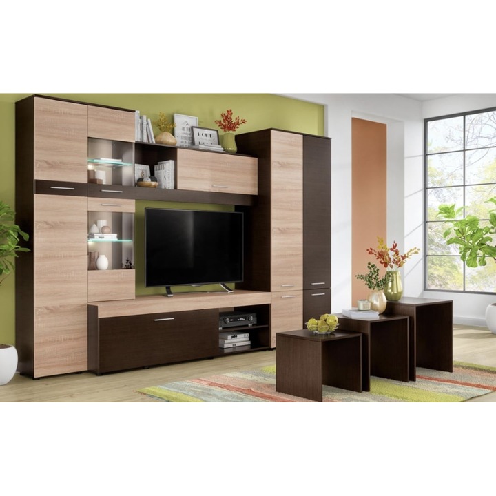 Mobila Living Orion Wenge si Sonoma