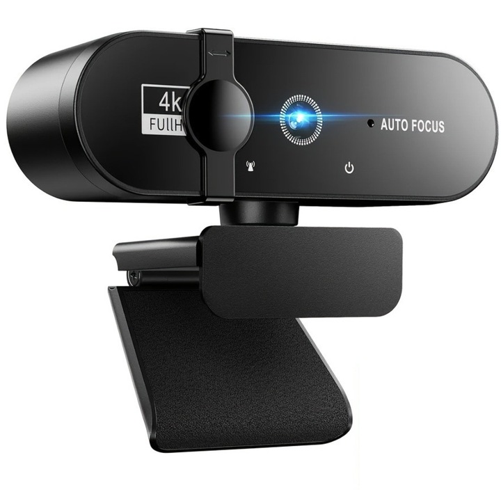 Camera Web, Plug and Play, Pentru Gaming, Conferinta, Privacy Cover, Negru